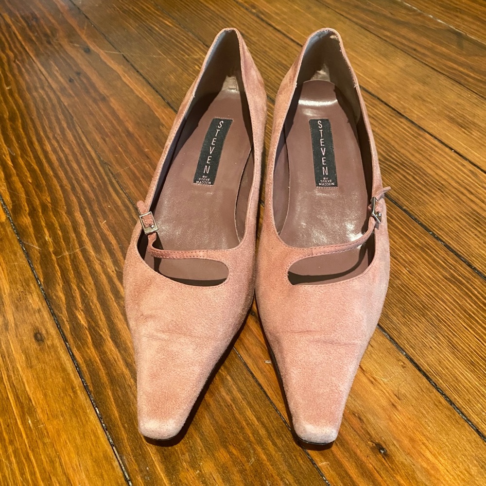 STEVEN by Steve Madden Blush Suede  kitten heels